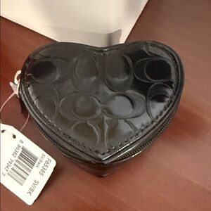 Coach Black Textured Coin Pouch